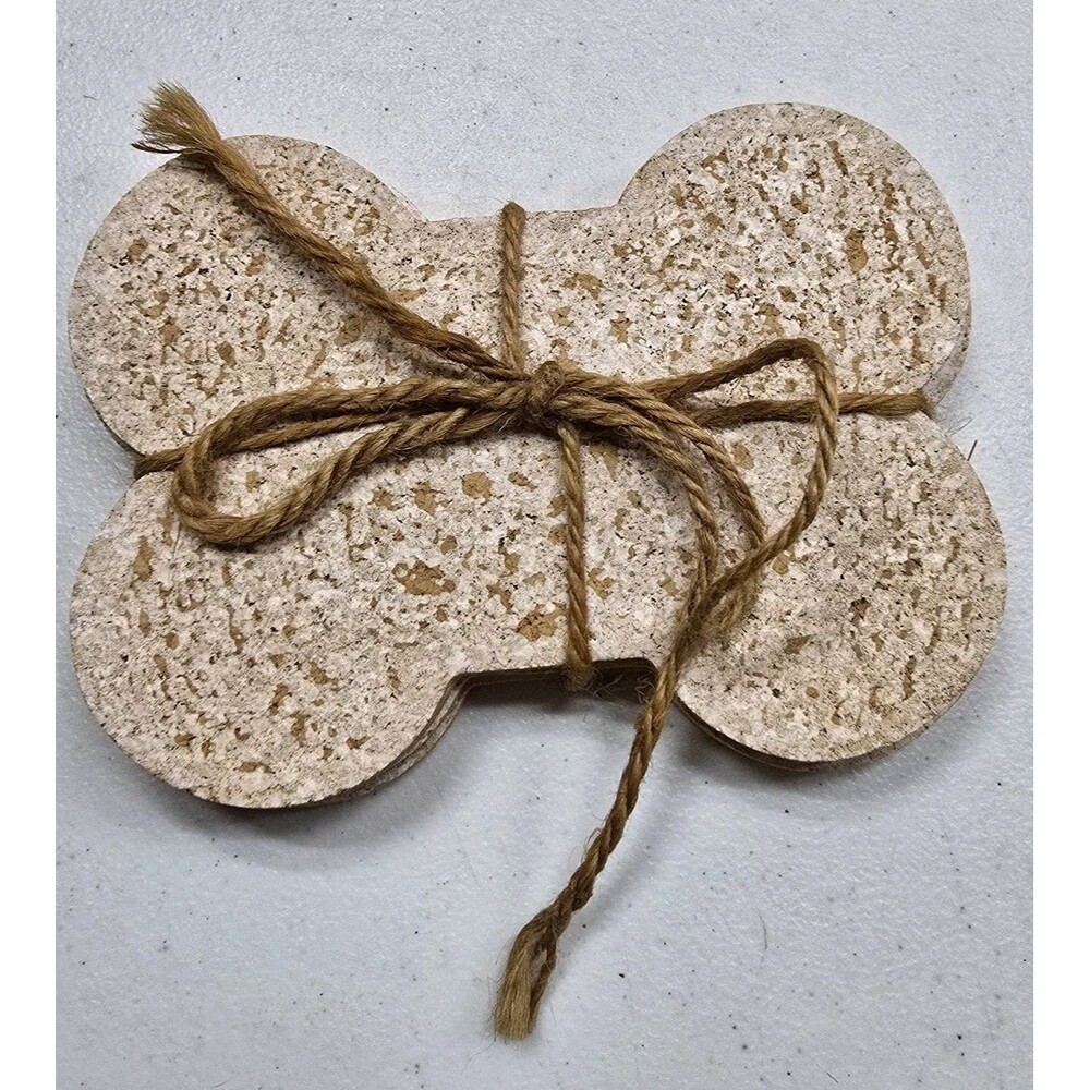 Vintage Dog Bone Shaped Cork/Rubber Coasters 4 Piece *Never Used
